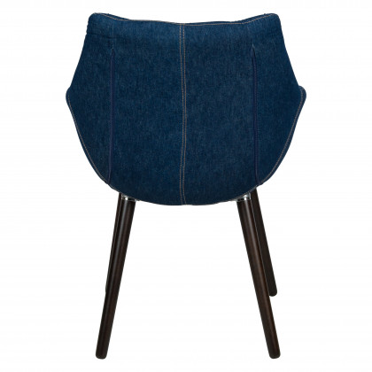 LeisureMod - Milburn Tufted Denim Lounge Chair