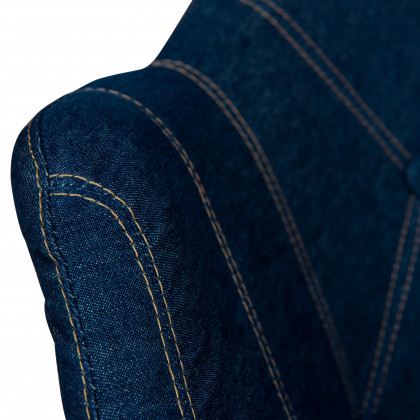 LeisureMod - Milburn Tufted Denim Lounge Chair