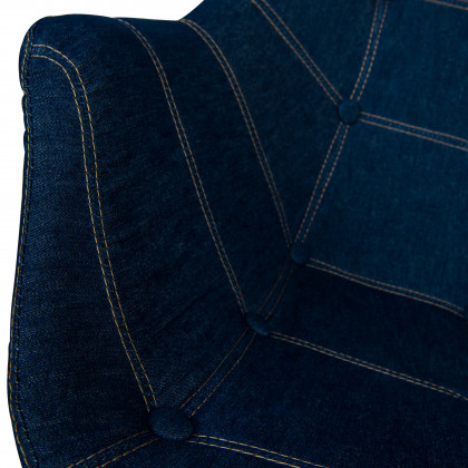 LeisureMod - Milburn Tufted Denim Lounge Chair