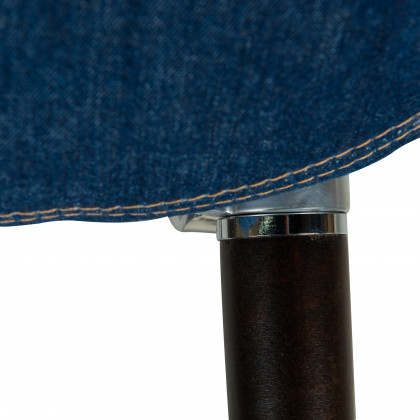 LeisureMod - Milburn Tufted Denim Lounge Chair