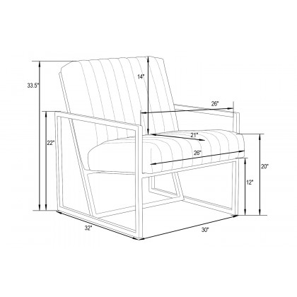 LeisureMod Montgomery Velvet Pinstripe Design Accent Armchair with Gold Frame - Purple