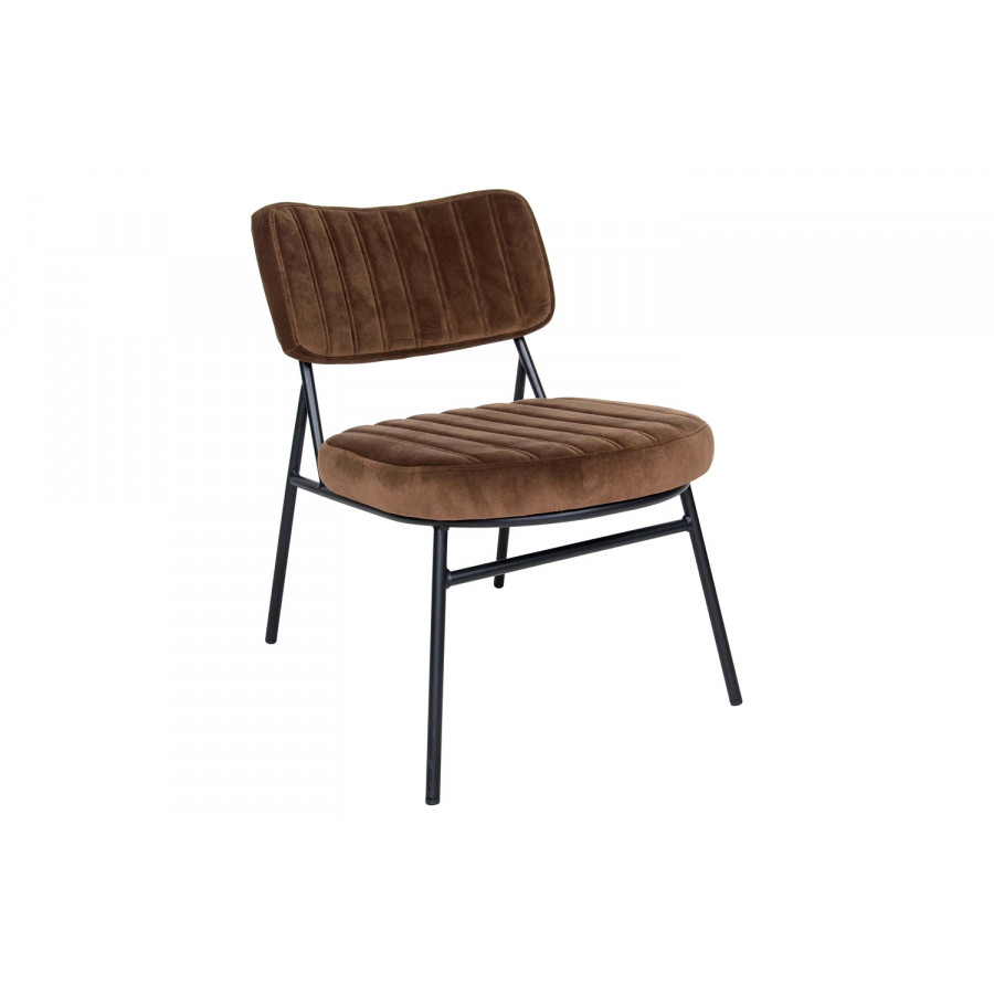 LeisureMod Marilane Velvet Accent Chair with Metal Frame - Coffee/Brown