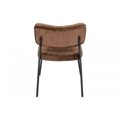 LeisureMod Marilane Velvet Accent Chair with Metal Frame - Coffee/Brown