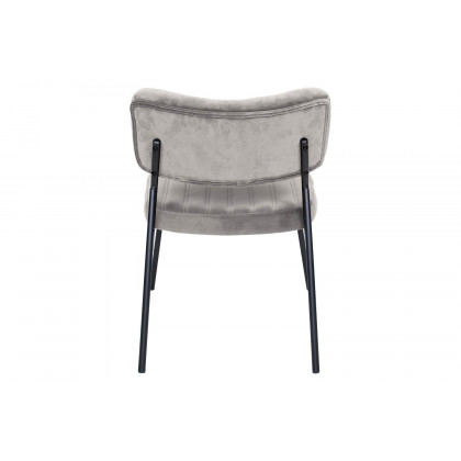 LeisureMod Marilane Velvet Accent Chair with Metal Frame - Fossil/Gray