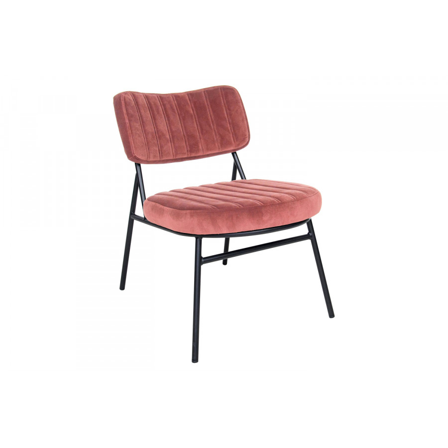 LeisureMod Marilane Velvet Accent Chair with Metal Frame - Royal/Rose