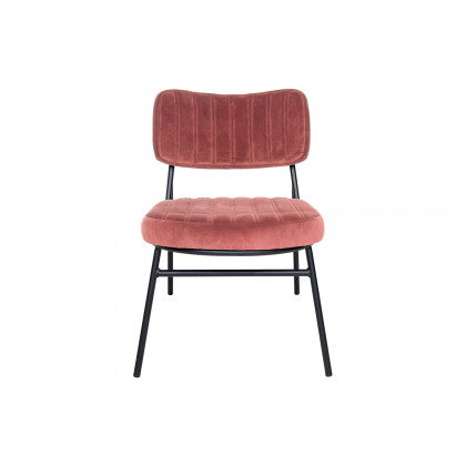LeisureMod Marilane Velvet Accent Chair with Metal Frame - Royal/Rose