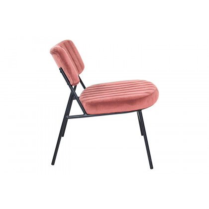 LeisureMod Marilane Velvet Accent Chair with Metal Frame - Royal/Rose