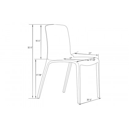 LeisureMod Modern Murray Stackable Dining Side Chair - Blue