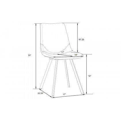 LeisureMod Markley Modern Leather Dining Chair with Gold Metal Legs - Light Brown