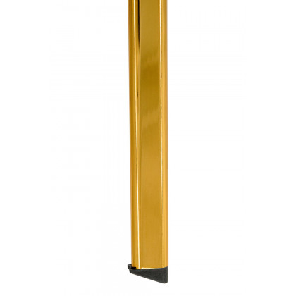LeisureMod Markley Modern Leather Dining Chair with Gold Metal Legs - Light Brown