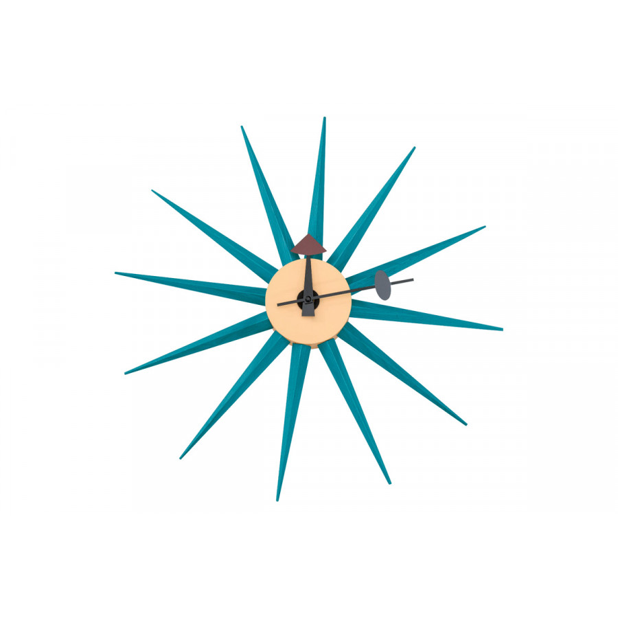 LeisureMod Maxi Modern Design Metal Star Silent Non-Ticking Wall Clock - Blue