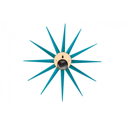 LeisureMod Maxi Modern Design Metal Star Silent Non-Ticking Wall Clock - Blue