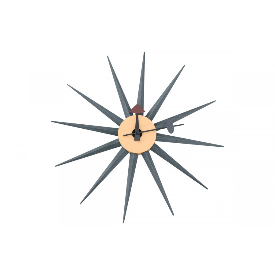 LeisureMod Maxi Modern Design Metal Star Silent Non-Ticking Wall Clock - Dark Gray