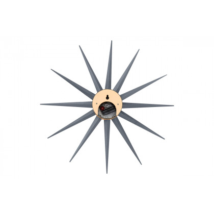 LeisureMod Maxi Modern Design Metal Star Silent Non-Ticking Wall Clock - Dark Gray