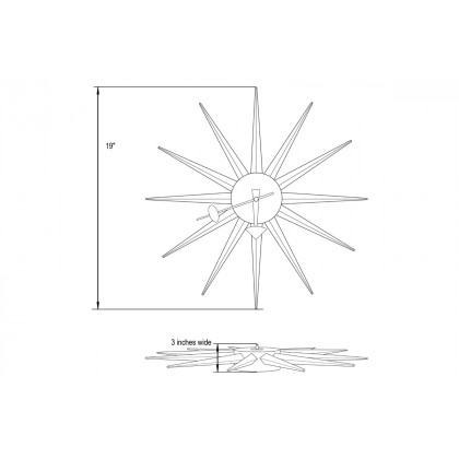 LeisureMod Maxi Modern Design Metal Star Silent Non-Ticking Wall Clock - Dark Gray