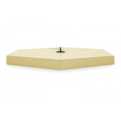 LeisureMod Manchester Modern Hexagon Silent Non-Ticking Wall Clock - Cream