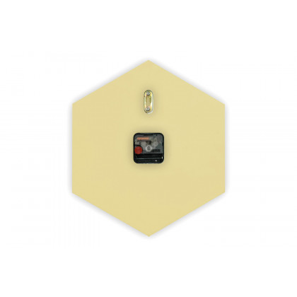 LeisureMod Manchester Modern Hexagon Silent Non-Ticking Wall Clock - Cream
