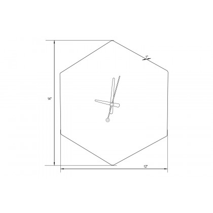 LeisureMod Manchester Modern Hexagon Silent Non-Ticking Wall Clock - Mint