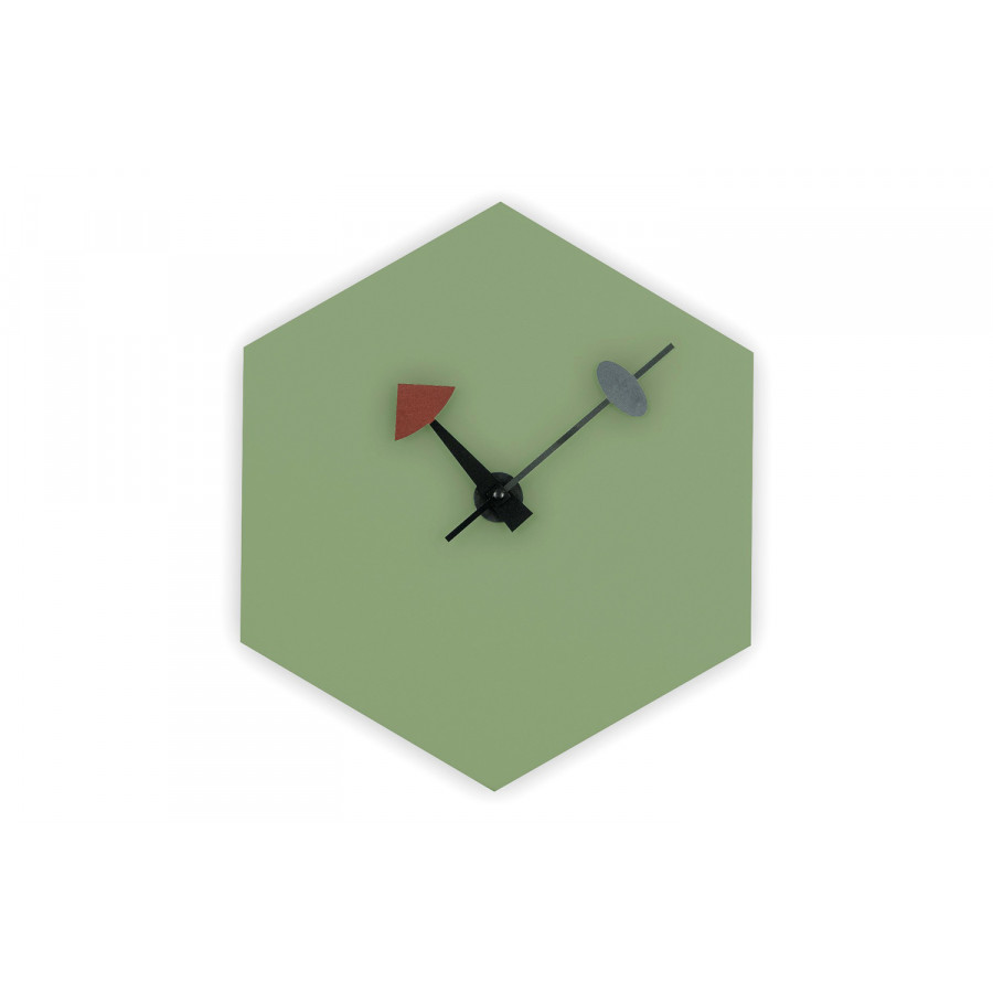 LeisureMod Manchester Modern Hexagon Silent Non-Ticking Wall Clock - Mint