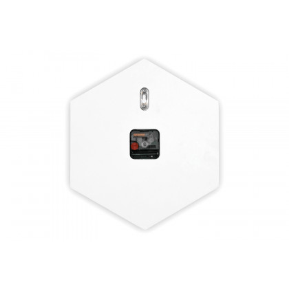 LeisureMod Manchester Modern Hexagon Silent Non-Ticking Wall Clock - White