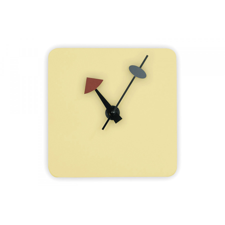 LeisureMod Manchester Modern Square Silent Non-Ticking Wall Clock - Cream