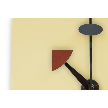 LeisureMod Manchester Modern Square Silent Non-Ticking Wall Clock - Cream