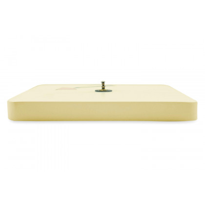 LeisureMod Manchester Modern Square Silent Non-Ticking Wall Clock - Cream