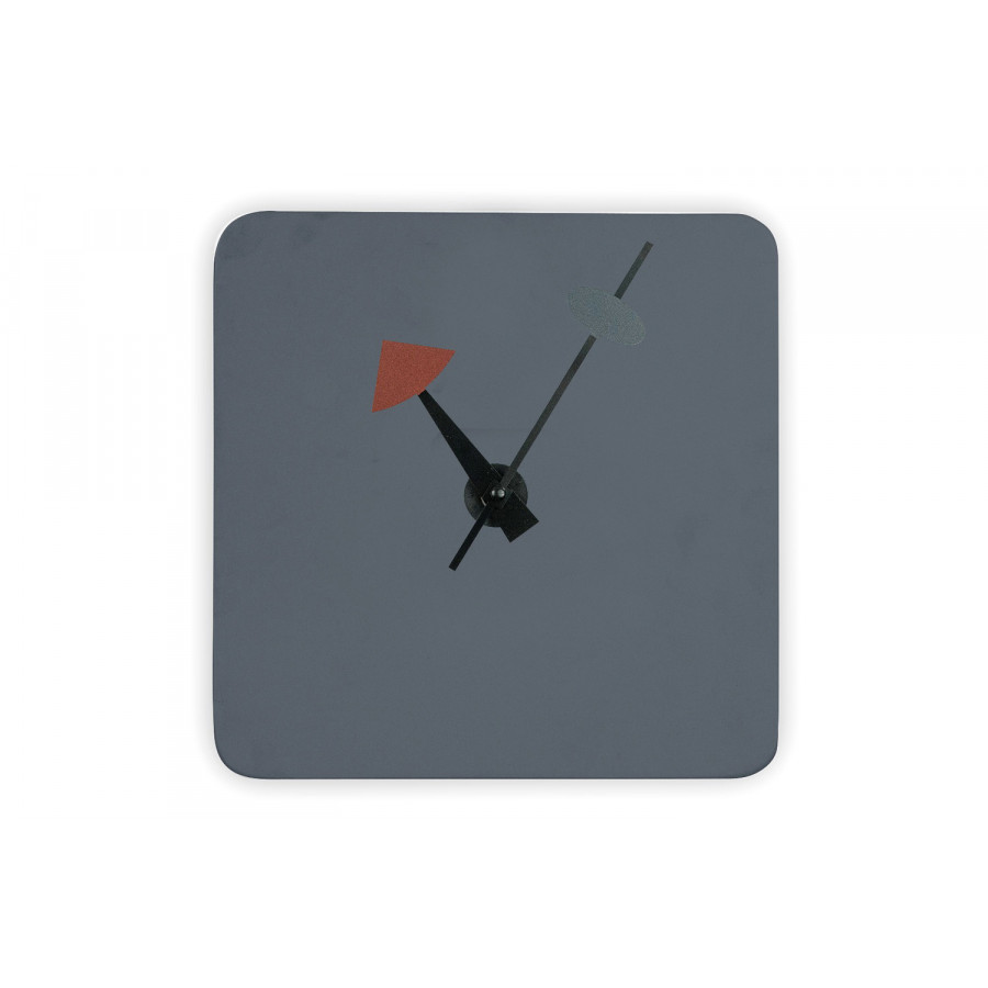 LeisureMod Manchester Modern Square Silent Non-Ticking Wall Clock - Dark Gray