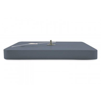 LeisureMod Manchester Modern Square Silent Non-Ticking Wall Clock - Dark Gray