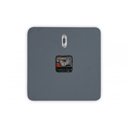 LeisureMod Manchester Modern Square Silent Non-Ticking Wall Clock - Dark Gray