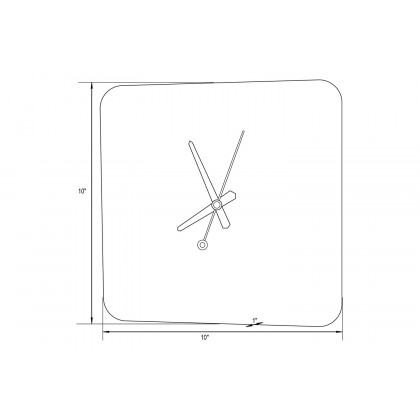LeisureMod Manchester Modern Square Silent Non-Ticking Wall Clock - Mint