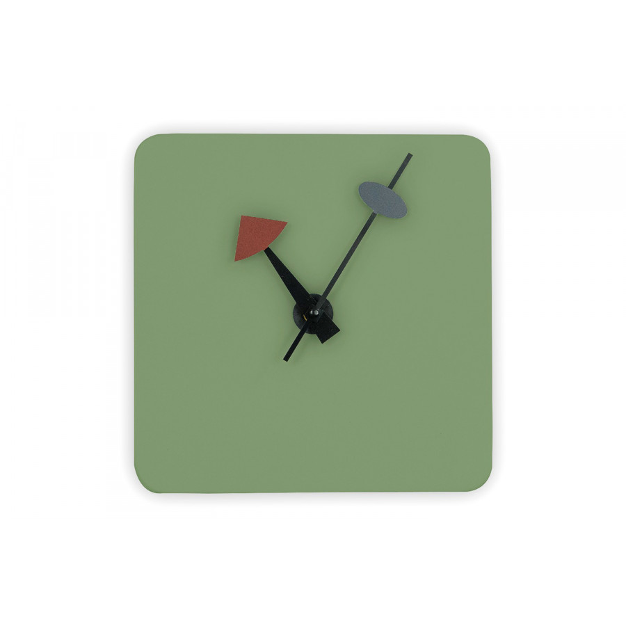 LeisureMod Manchester Modern Square Silent Non-Ticking Wall Clock - Mint