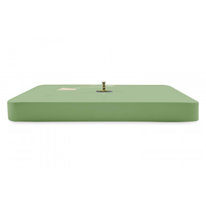 LeisureMod Manchester Modern Square Silent Non-Ticking Wall Clock - Mint