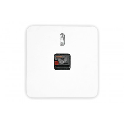LeisureMod Manchester Modern Square Silent Non-Ticking Wall Clock - White
