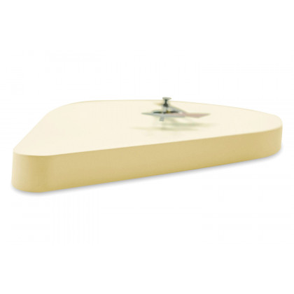 LeisureMod Manchester Modern Tear-Drop Silent Non-Ticking Wall Clock - Cream
