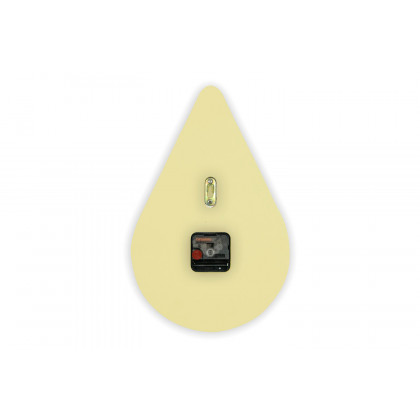 LeisureMod Manchester Modern Tear-Drop Silent Non-Ticking Wall Clock - Cream