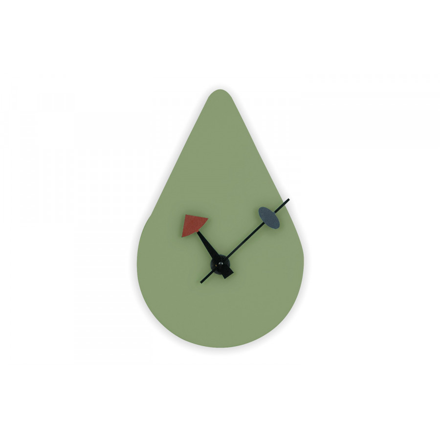 LeisureMod Manchester Modern Tear-Drop Silent Non-Ticking Wall Clock - Mint