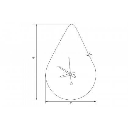 LeisureMod Manchester Modern Tear-Drop Silent Non-Ticking Wall Clock - White