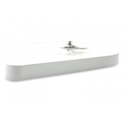 LeisureMod Manchester Modern Tear-Drop Silent Non-Ticking Wall Clock - White