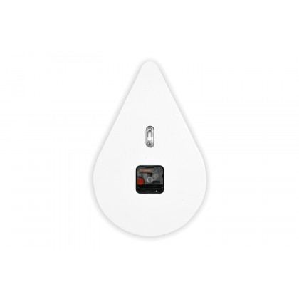 LeisureMod Manchester Modern Tear-Drop Silent Non-Ticking Wall Clock - White
