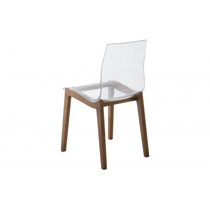 LeisureMod Marsden Modern Dining Side Chair With Beech Wood Legs - Walnut