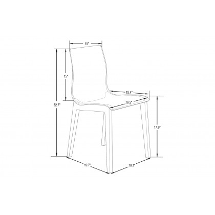 LeisureMod Marsden Modern Dining Side Chair With Beech Wood Legs - Walnut
