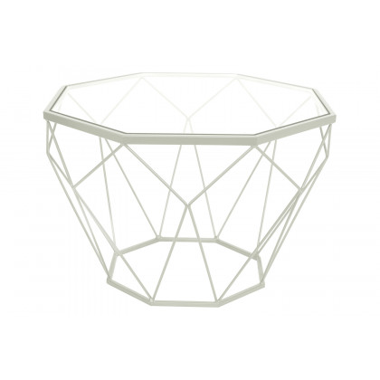 LeisureMod - Malibu Modern Octagon Glass Top Coffee Table/End Table with Gold Metal Base