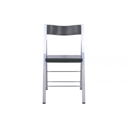 LeisureMod Menno Modern Acrylic Folding Chair - Transparent/Black