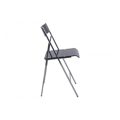 LeisureMod Menno Modern Acrylic Folding Chair - Transparent/Black