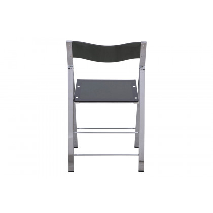 LeisureMod Menno Modern Acrylic Folding Chair - Transparent/Black