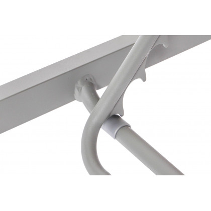 LeisureMod Marlin Patio Chaise Lounge Chair With Gray Aluminum Frame - White