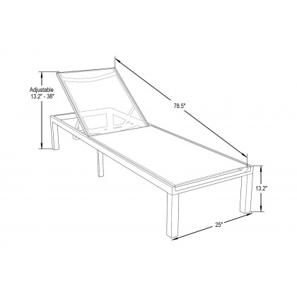 LeisureMod Marlin Modern White Aluminum Outdoor Chaise Lounge Chair With Square Fire Pit Side Table Set of 2 - Burgundy
