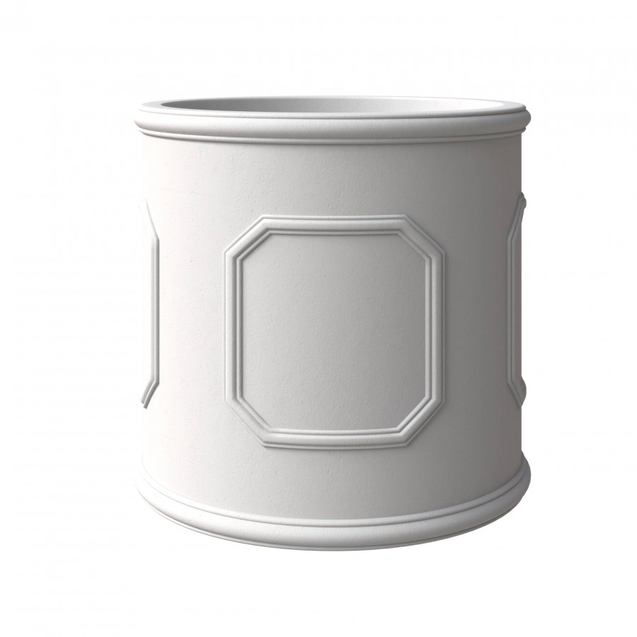 LeisureMod Meadow Modern 11" Round Planter Pot in Fiberstone - White