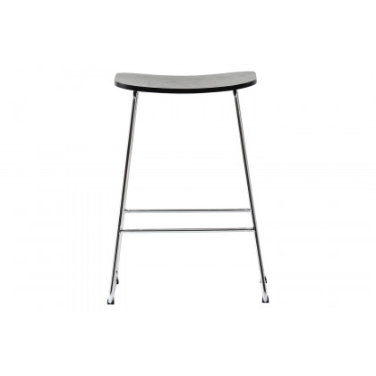 LeisureMod - Melrose Modern Wood Counter Stool with Chrome Frame